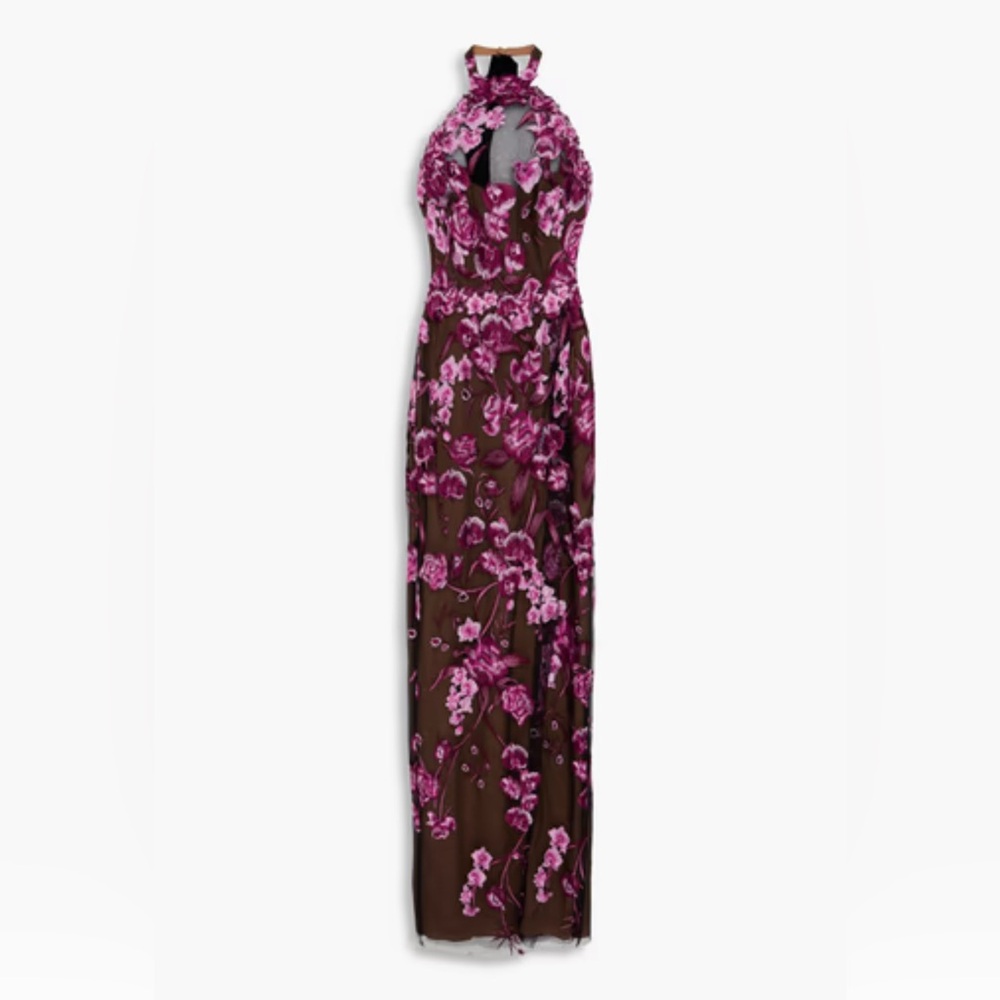MARCHESA NOTTE***Elegant Floral Embroidered Dress Gown***US 6***$1195 NWT - Picture 2 of 6